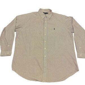 Ralph Lauren‎ Yarmouth Blue and White Plaid Long Sleeve Button Down Shirt